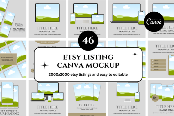 46 Etsy Canva Mockup: Elevate Your Digital Shop Presentations