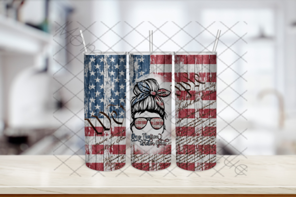Creative Design Assets: One Nation Under God, Tumbler, Messy Bun