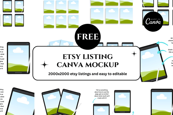 Elevate Your Etsy Shop with 13 Free Canva Mockup Templates