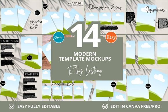 Elevate Your Etsy Shop with Modern Canva Mockups