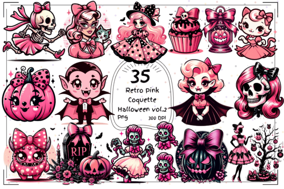 Retro Pink Coquette Halloween Vol.2: A Design Asset Deep Dive